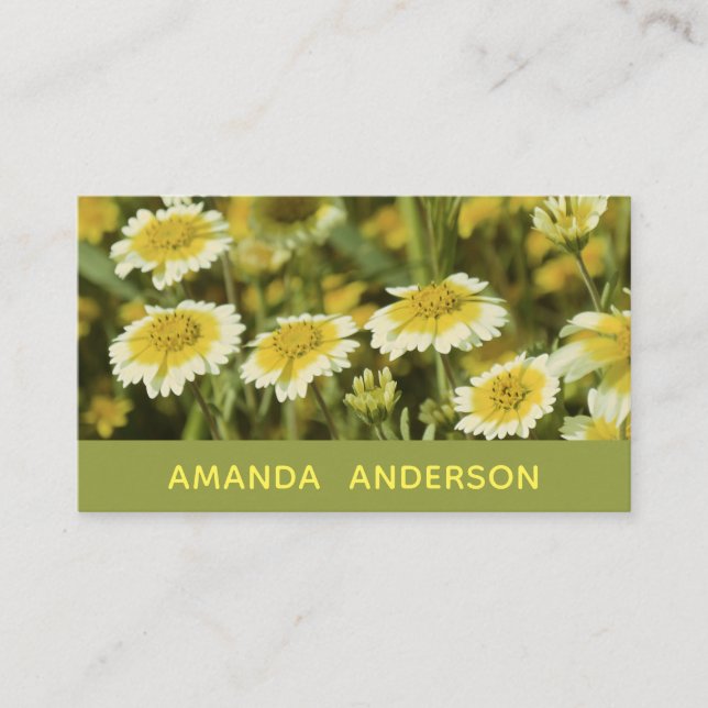 Yellow Flowers Business Card (Front)