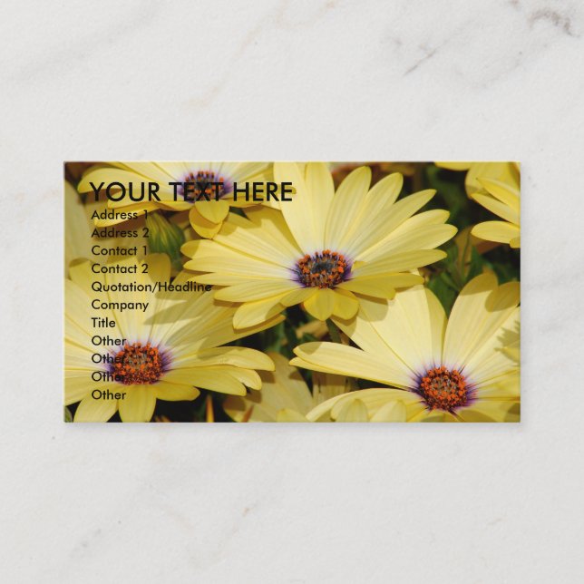 Yellow Flowers Business Card (Front)
