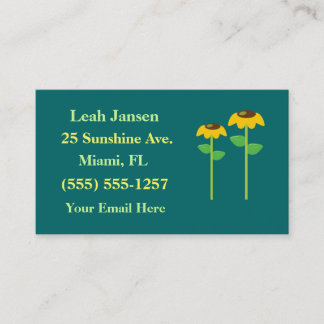 Yellow Flowers Business Cards