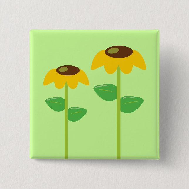 Yellow Flowers Button (Front)