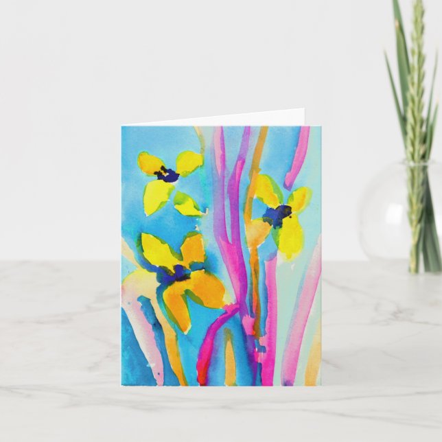 Yellow Flowers by Christina Miller, Age 9 Card (Front)