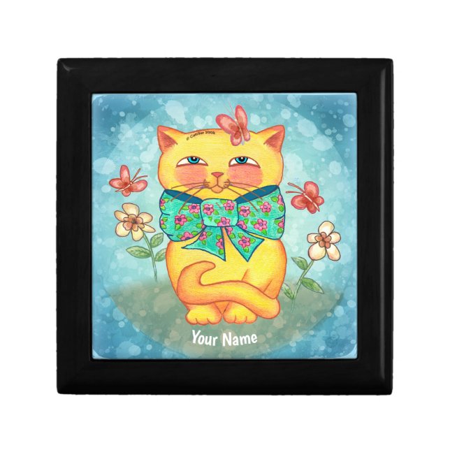 Yellow Flowers cat Gift Box (Front)