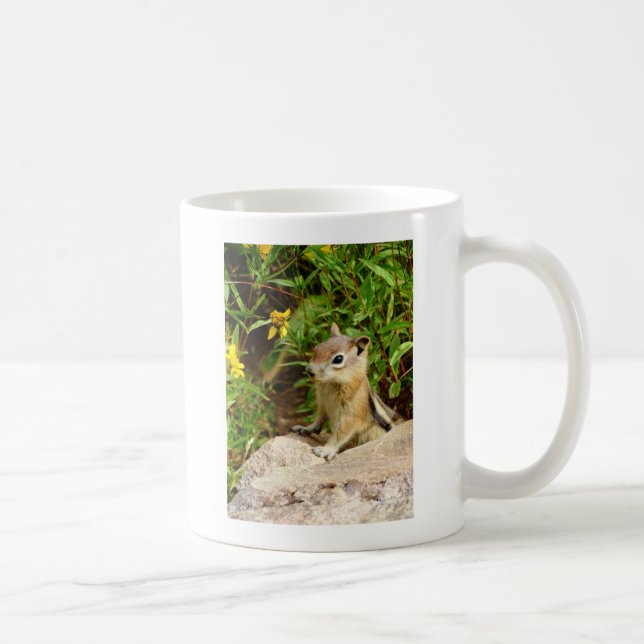Yellow Flowers Chipmunk Coffee Mug (Right)