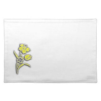 Yellow Flowers Cloth Placemat