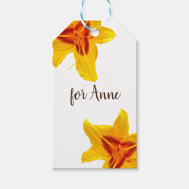 Yellow Flowers Custom Gift Tags (Front)