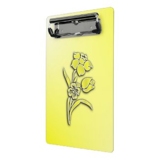 Yellow Flowers Daffodil Mini Clipboard
