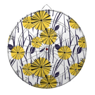 Yellow flowers dart board