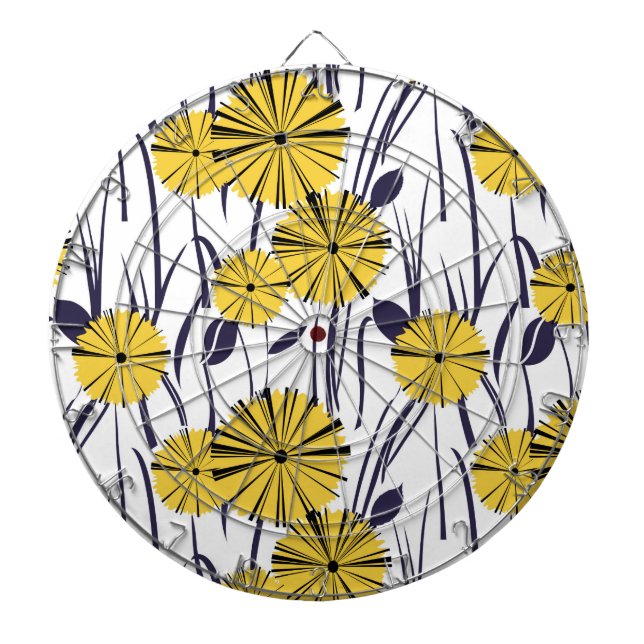 Yellow flowers dart board (Front)