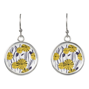 Yellow flowers earrings