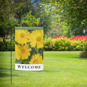 Yellow Flowers Elegant Double Sided Welcome Garden Flag