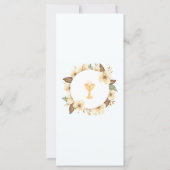 Yellow Flowers First Communion Bookmark in Spanish (Back)