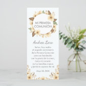 Yellow Flowers First Communion Bookmark in Spanish (Standing Front)