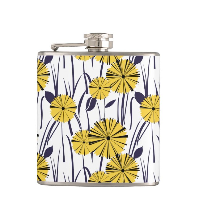 Yellow flowers flask (Front)