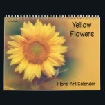 Yellow Flowers Floral Art Calendar<br><div class="desc">This pretty floral calendar features my original photographic art – my photographs of a variety of flowers in yellow color tones, processed in a watercolor painterly style. Each page has the identification to the type of flower it is. These calendars are high quality and vibrant. You may choose other sizes...</div>
