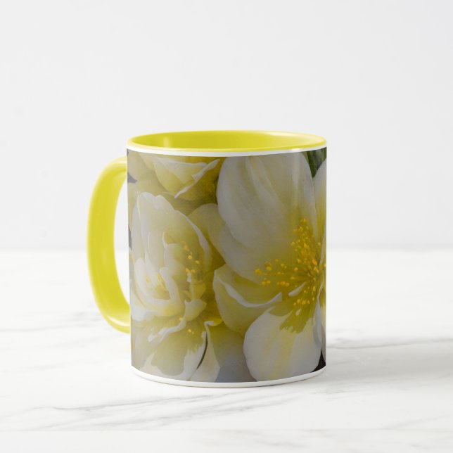 Yellow Flowers Floral Art Mug Cup (Front Left)