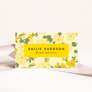 Yellow Flowers, Floral, Florist, Flower Shop Business Card