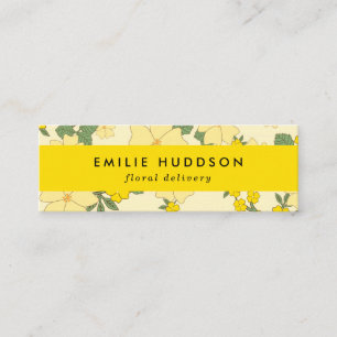 Yellow Flowers, Floral, Florist, Flower Shop Mini Business Card