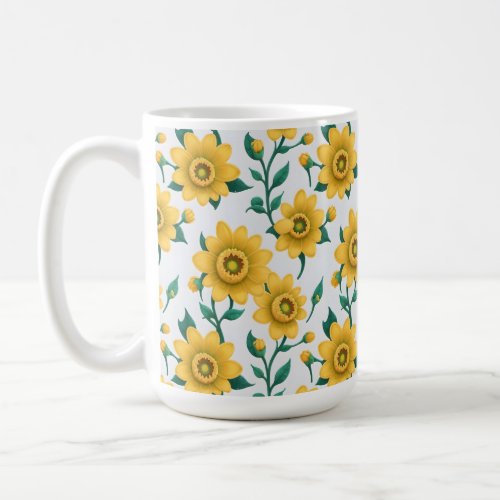 Yellow Flowers Floral Garden  Coffee Mug