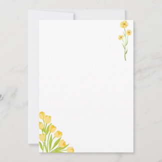 Yellow Flowers Floral Invitation Announcement