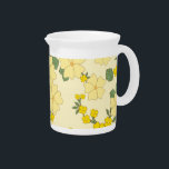 Yellow Flowers, Floral Pattern, Pattern Of Flowers Beverage Pitcher<br><div class="desc">Elegant,  stylish and sophisticated pattern with yellow flowers. Modern and trendy gift,  perfect for the floral design lover in your life.</div>