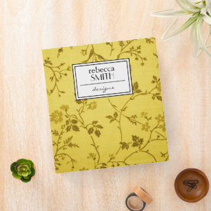 Yellow Flowers, Floral Pattern, Pattern Of Flowers Binder
