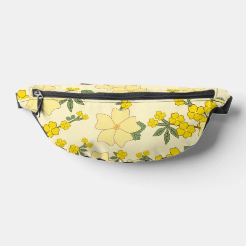 Yellow Flowers Floral Pattern Pattern Of Flowers Fanny Pack