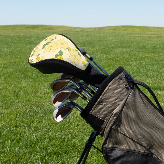 Yellow Flowers, Floral Pattern, Pattern Of Flowers Golf Head Cover (In Situ)