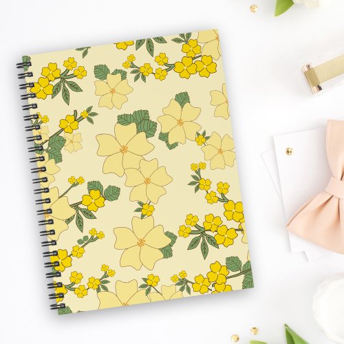 Yellow Flowers Floral Pattern Pattern Of Flowers Notebook