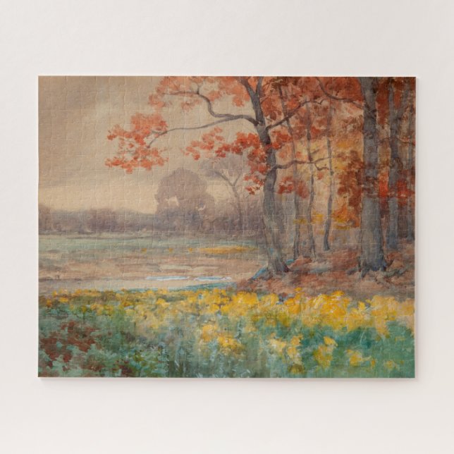 Yellow Flowers Grey Day, 1911 Jigsaw Puzzle (Horizontal)