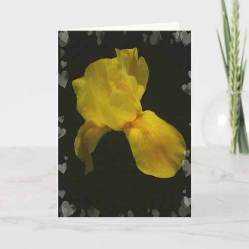 Yellow Flowers  Hearts Csrds Card