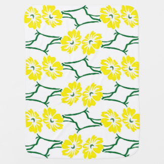 Yellow Flowers: Illustrated Seamless Pattern Baby Blanket