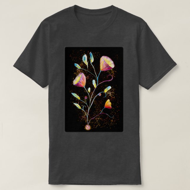 Yellow flowers in space T-Shirt (Design Front)