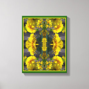 Yellow Flowers In Sunshine Abstract Canvas Print