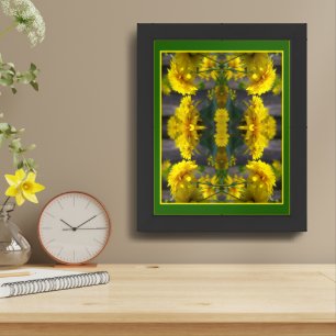 Yellow Flowers In Sunshine Abstract Framed Art
