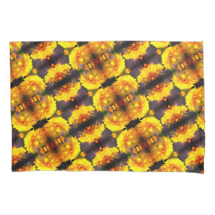 Yellow Flowers In Sunshine Abstract Pattern Pillow Case