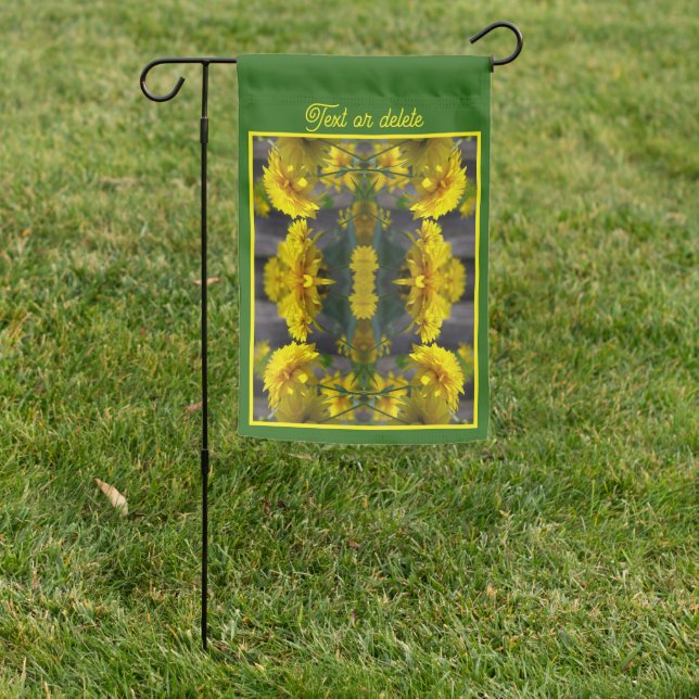 Yellow Flowers In Sunshine Abstract Personalized Garden Flag (In SItu)