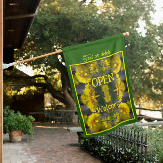 Yellow Flowers In Sunshine Abstract Personalized House Flag