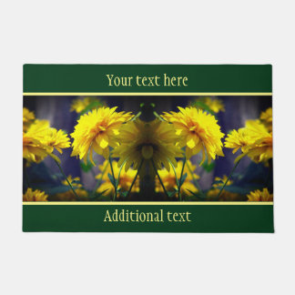 Yellow Flowers In Sunshine Personalized Doormat