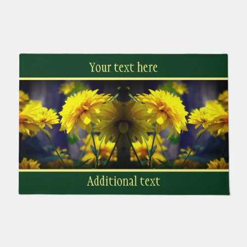 Yellow Flowers In Sunshine Personalized Doormat