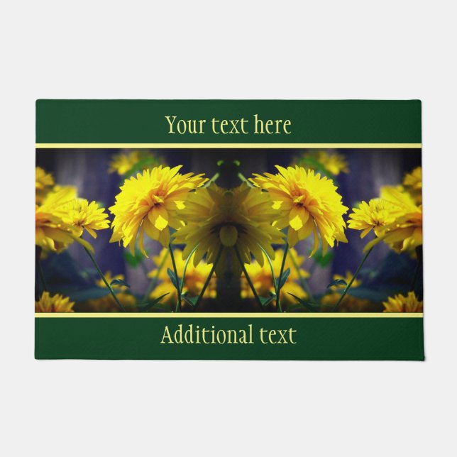 Yellow Flowers In Sunshine Personalized Doormat (Front)