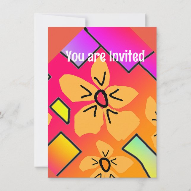 Yellow Flowers   Invitation (Front)