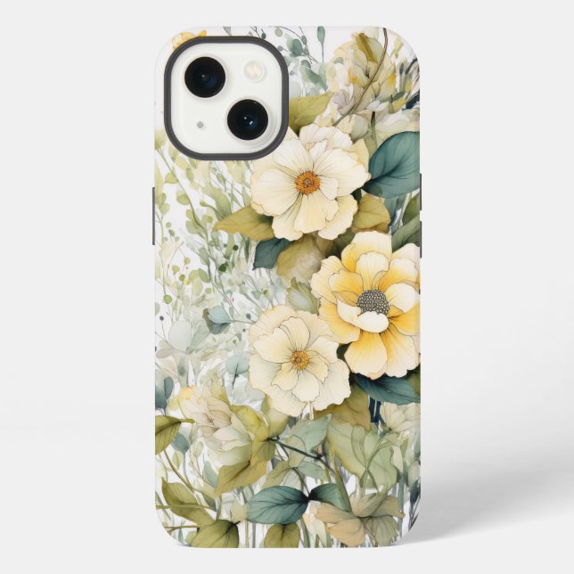 Yellow flowers iphone case (Back)