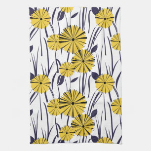 Yellow flowers kitchen towel