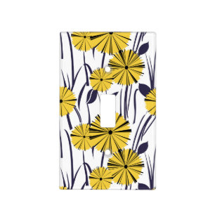 Yellow flowers light switch cover