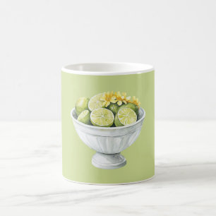Yellow Flowers & Limes Coffee Mug