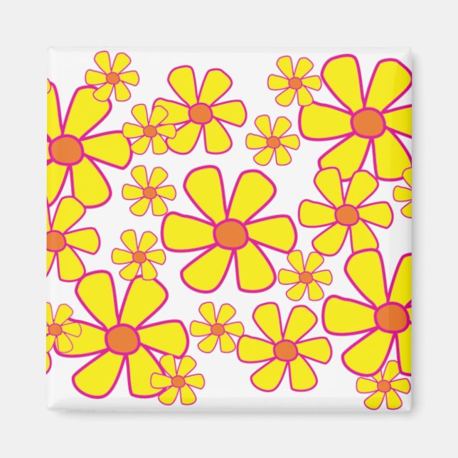 Yellow Flowers Magnet (Front)