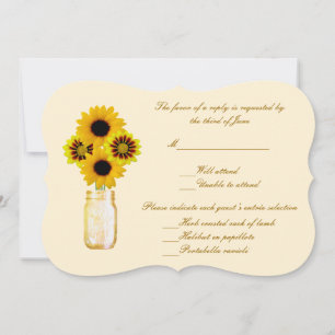 Yellow Flowers Mason Jar Response Card