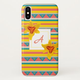 Yellow Flowers monogram  iPhone Case