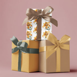 Yellow Flowers, Mustard & Hazelnut Mother’s Day Wrapping Paper Sheets