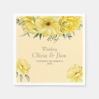 Yellow flowers napkins